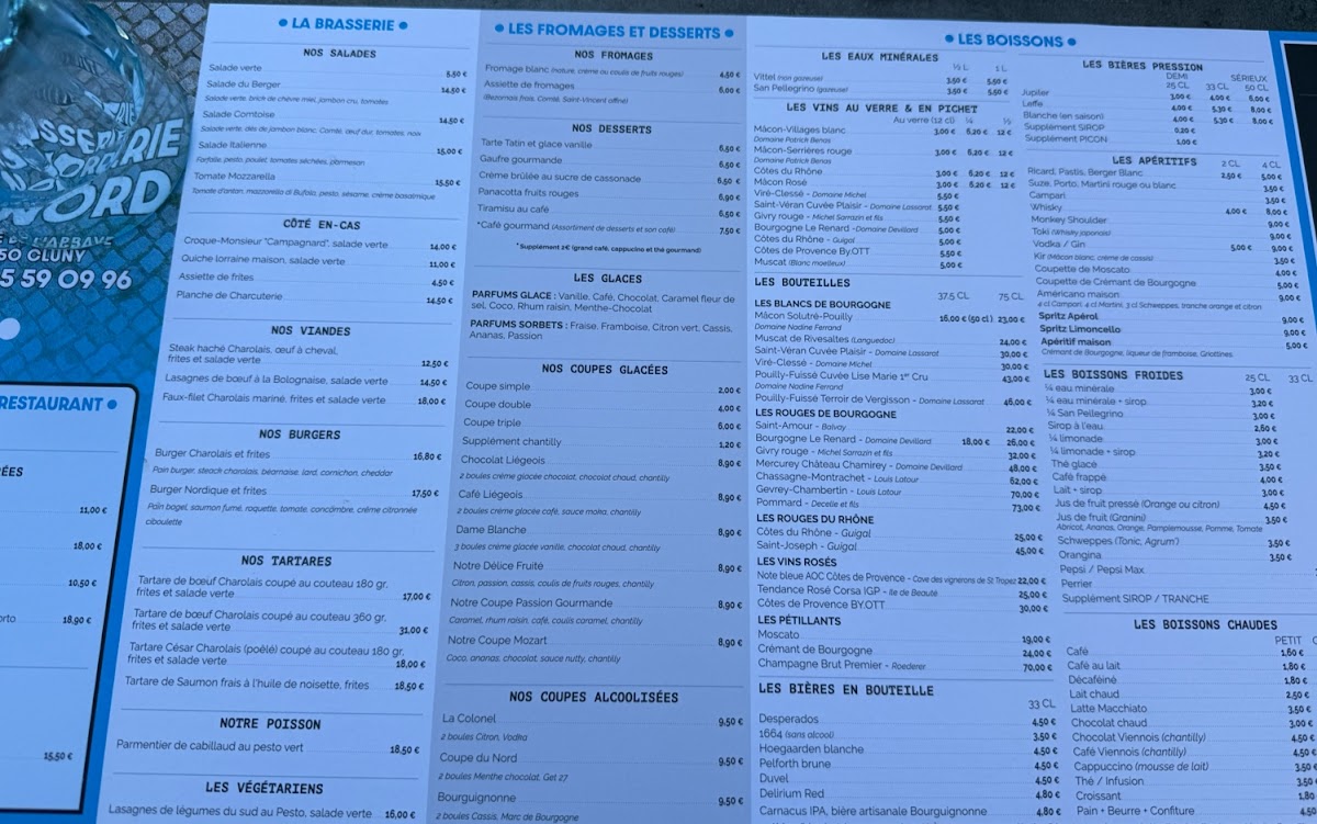 Brasserie du Nord Menu - Image 3